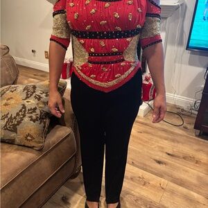 Chic Red and Black Women's Jumpsuit